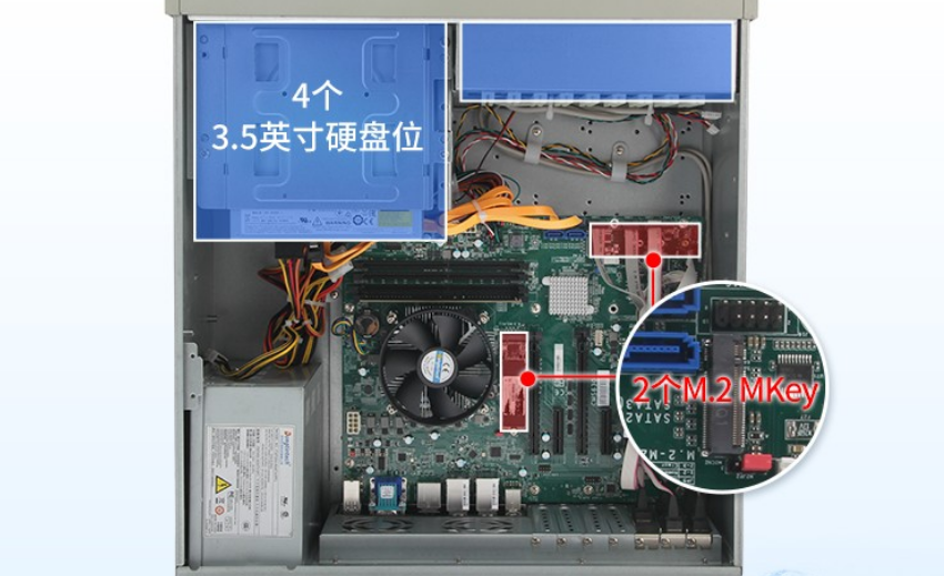 該工控機(jī)端口豐富，擴(kuò)展性強(qiáng)，可外接多種設(shè)備，滿足客戶多種需求。